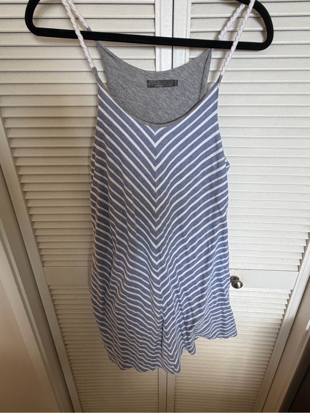 Prana Blue and White Striped Camisole Tank dress. Lined.
